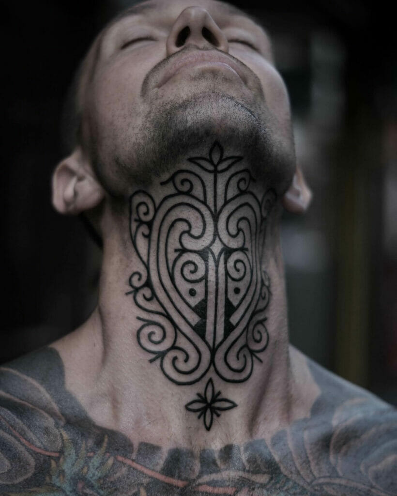Pictish Neck Tattoo