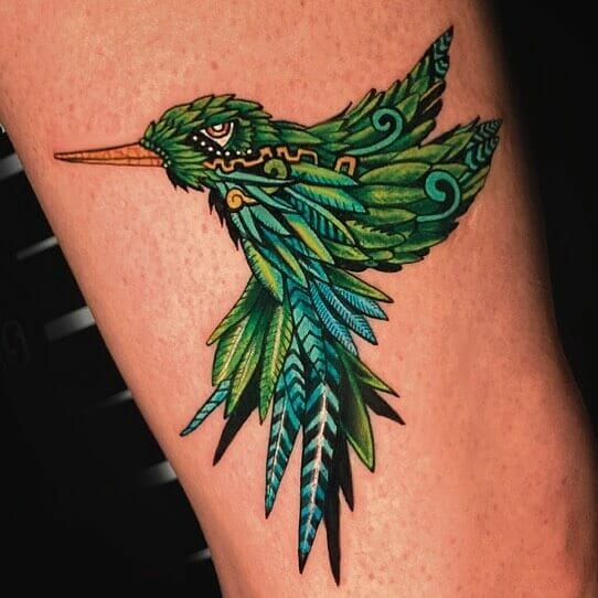 Fantastic Abstract Hummingbird Tattoo Design for Men