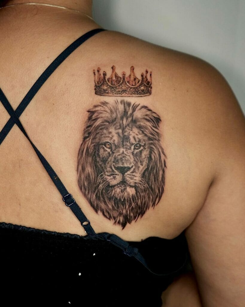 Bold King Of The Jungle Tattoo Designs