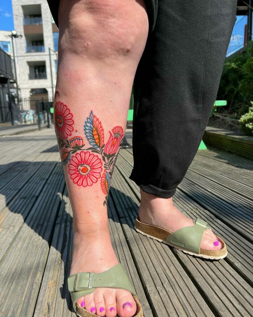 Mexican Flower Embroidery Tattoo