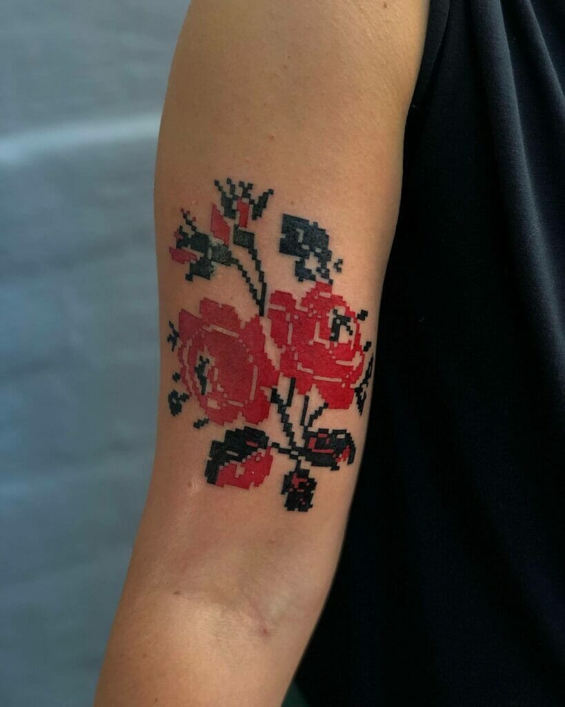 Rose Embroidery Tattoo