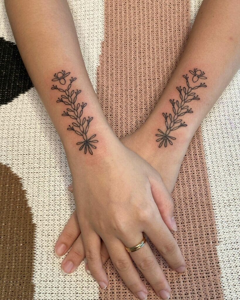 Flower Embroidery Tattoo On Wrist