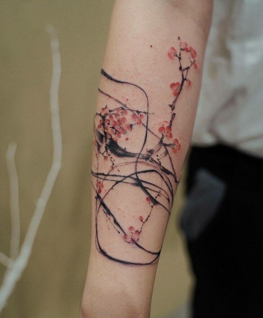 Wrap Around Cherry Blossom Dragon Tattoo