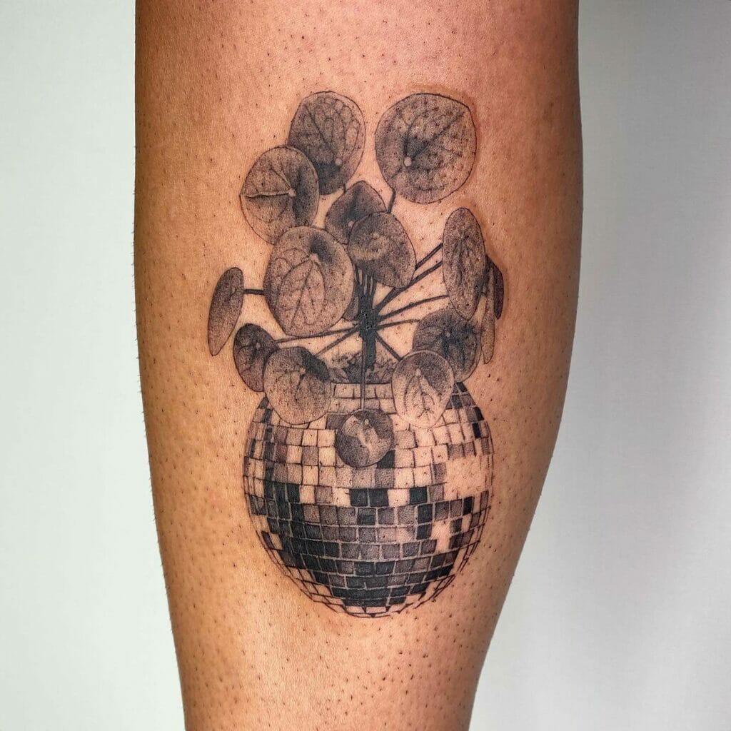 Abstract Floral Disco Ball Tattoo Ideas