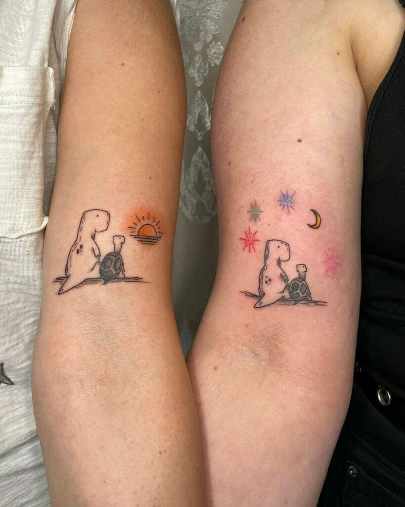 Animal Inspired Best Friend Outline Tattoo