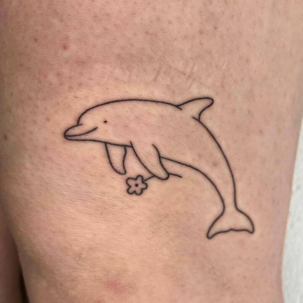Handpoke Dolphin Tattoo