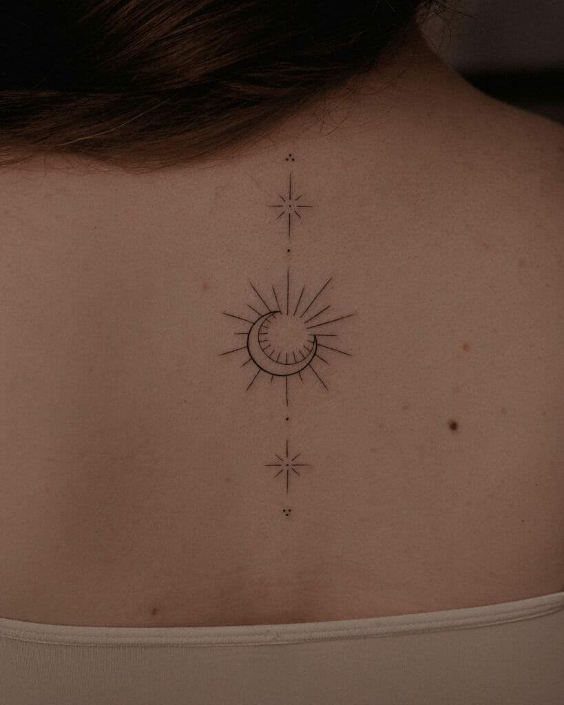 Fantastic Minimalist Sun and Moon Tattoo Ideas