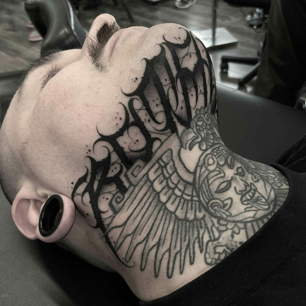 Dark Arts Neck Tattoo
