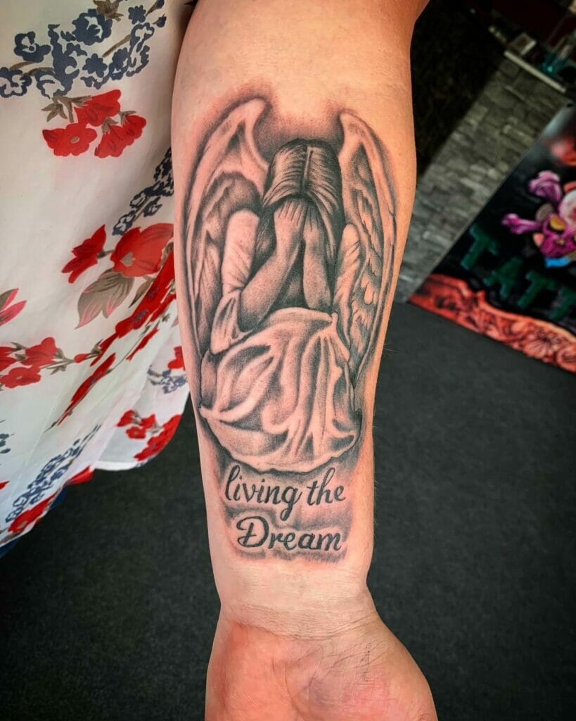 Living The Dream Guardian Angel Tattoo