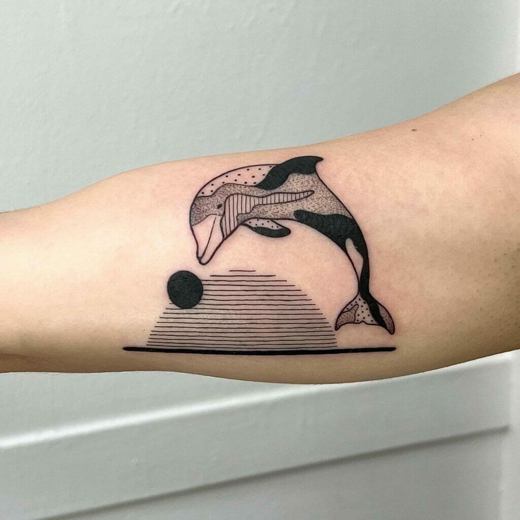 Geometric Dolphin Tattoo