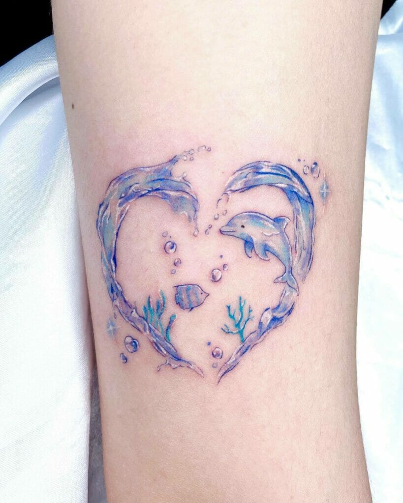Heart Dolphin Tattoo