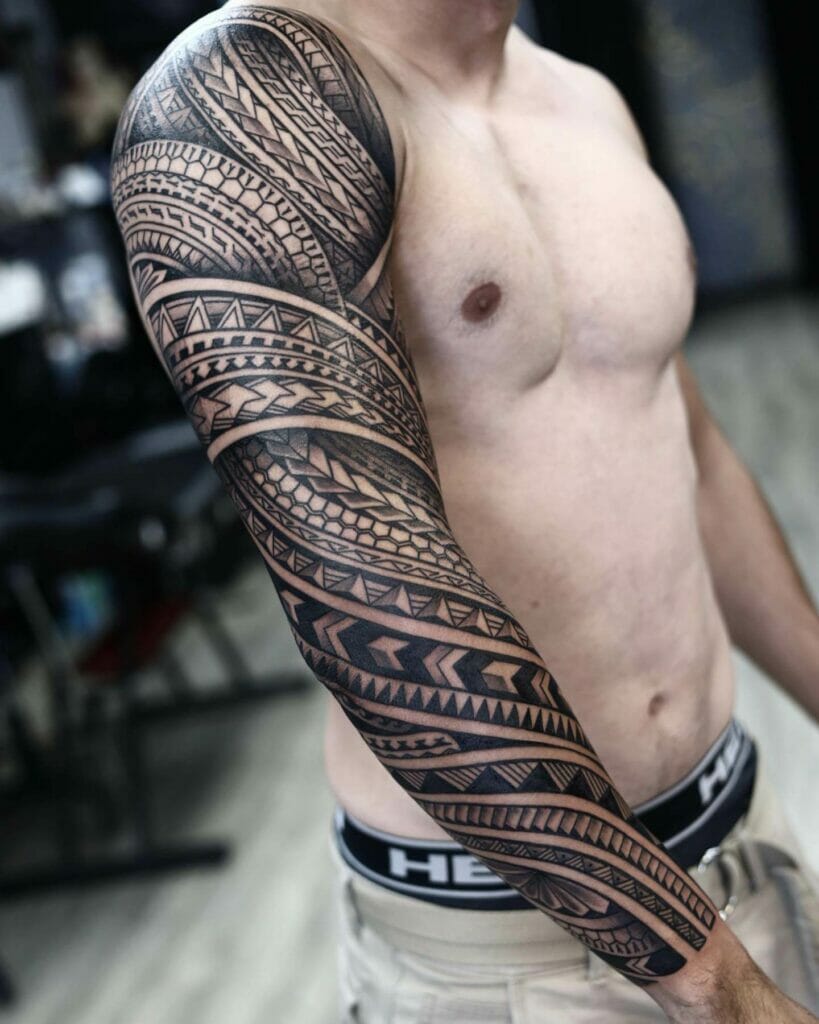 Maori tribal hand tattoo