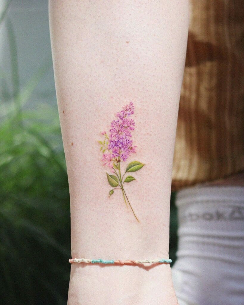 Small Lilac Tattoos For Girls On Wrists