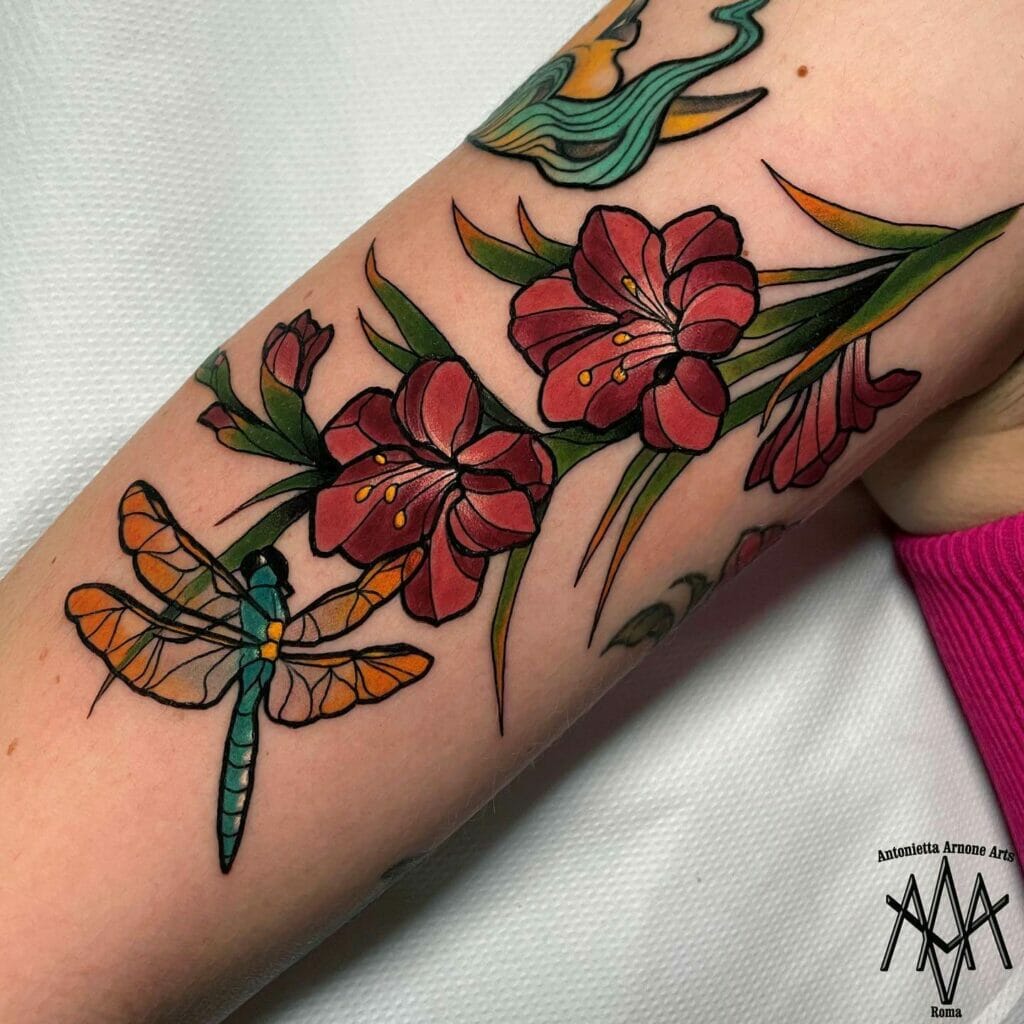 Colorful Dragonfly Tattoo