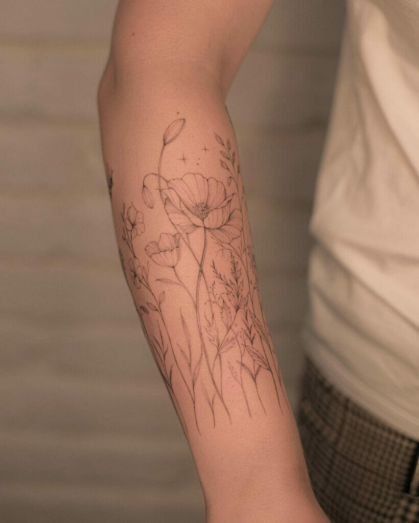 Serene Forearm Sleeve Tattoo Design