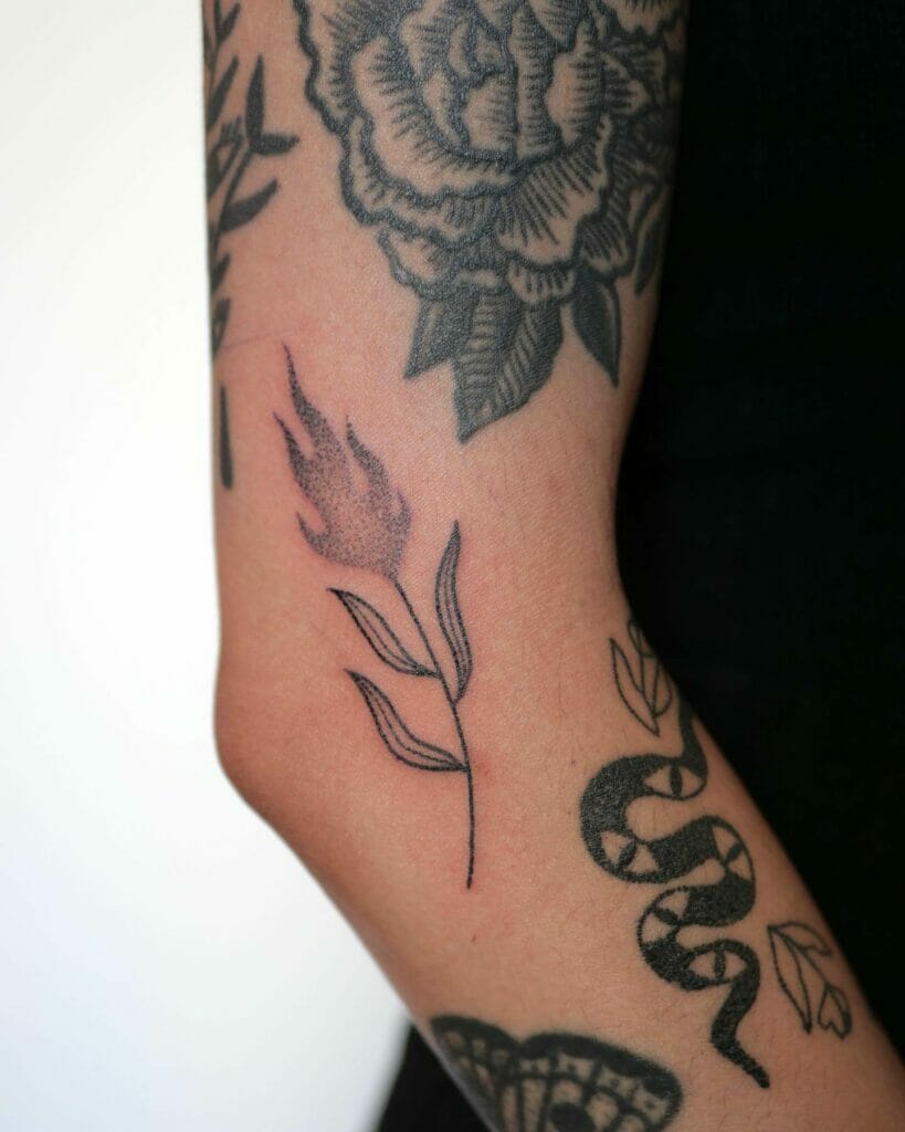 Flame Flower Tattoo Filler