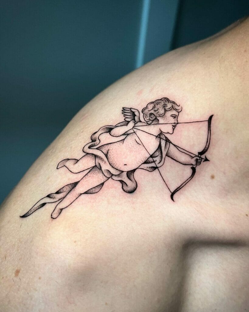 Ancient Times Inspired Cupid Tattoo