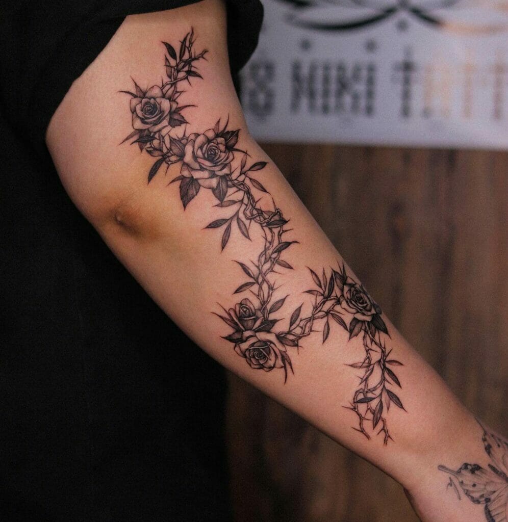 Wild Roses And Thorns Tattoo