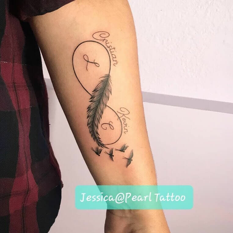 Infinity Feather Tattoo