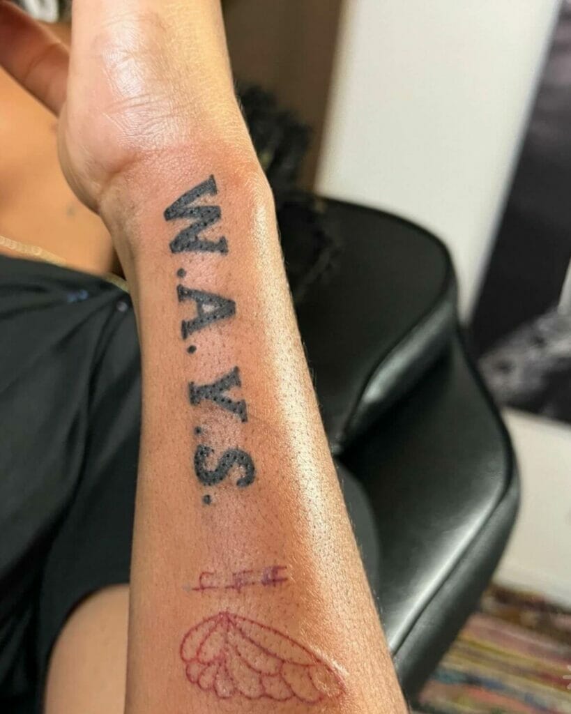 Cute W.A.Y.S. Tattoo On Hand