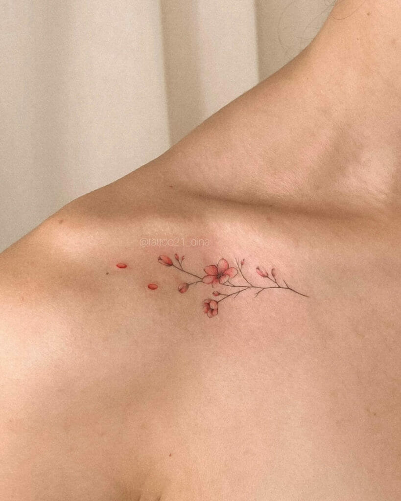 Beautiful Flower Collarbone Tattoos That Carry A Special Meaning