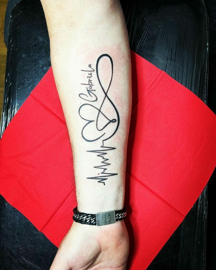 Heartbeat Line And Infinity Symbol Tattoo Ideas