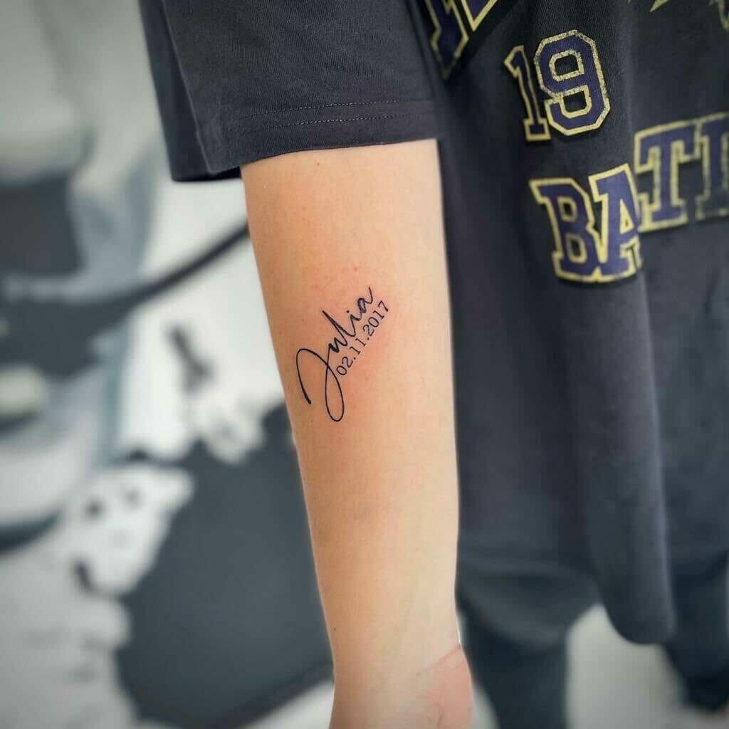 Female Name Tattoo With Date