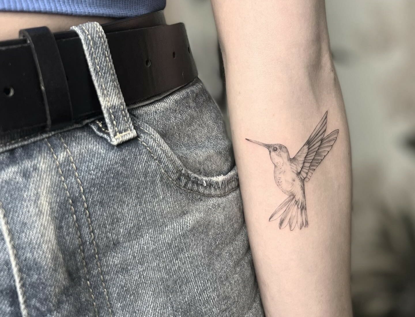 Minimalist hummingbird temporary tattoo get it here