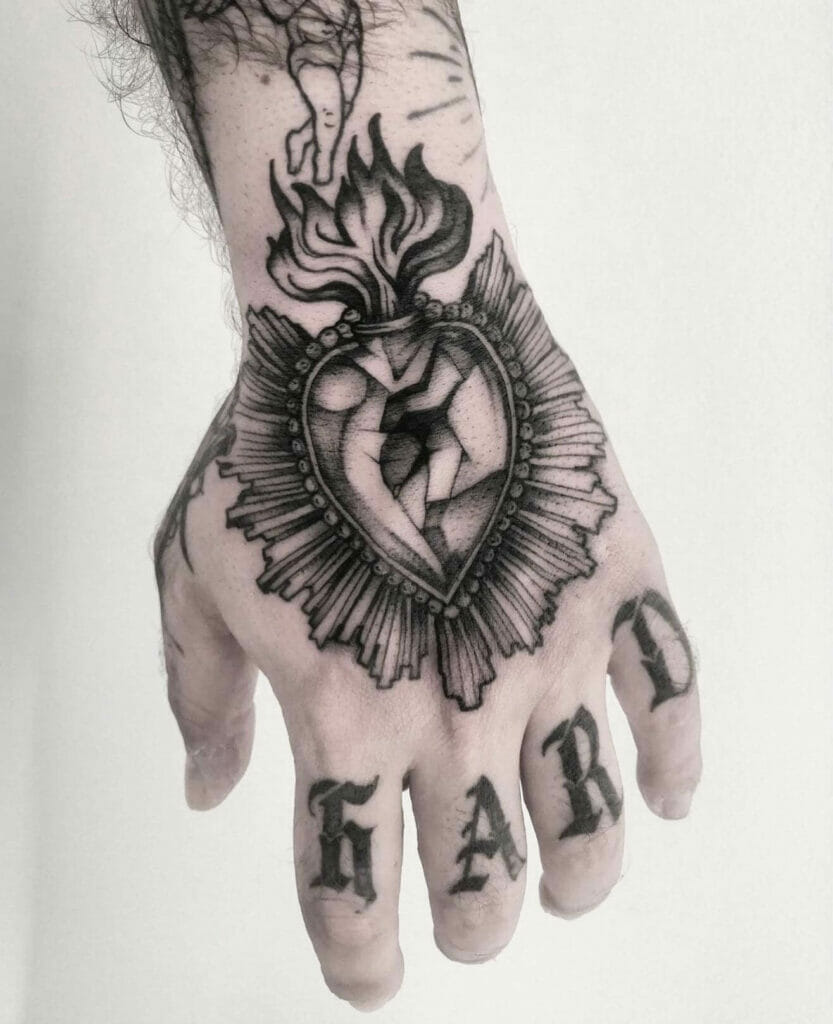 Hand Poked Flame Tattoos