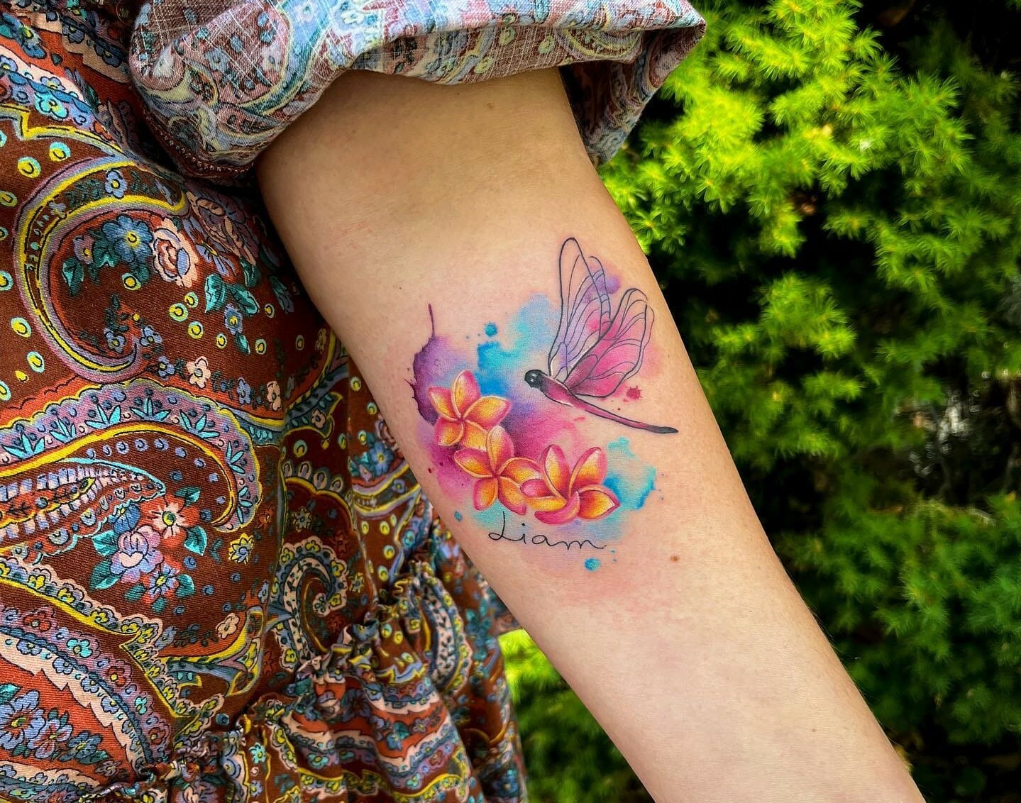 Tattoo uploaded by Megan  Lotus flower dragonflies and decorative beads   Tattoodo