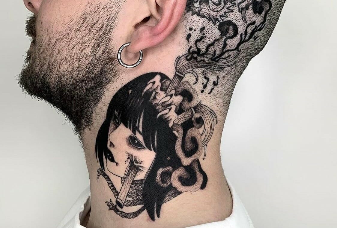 I'm considering a neck tattoo featuring Japanese writing or symbols. Can someone from r/TattooDesigns confirm if this particular design actually means 'peace'?