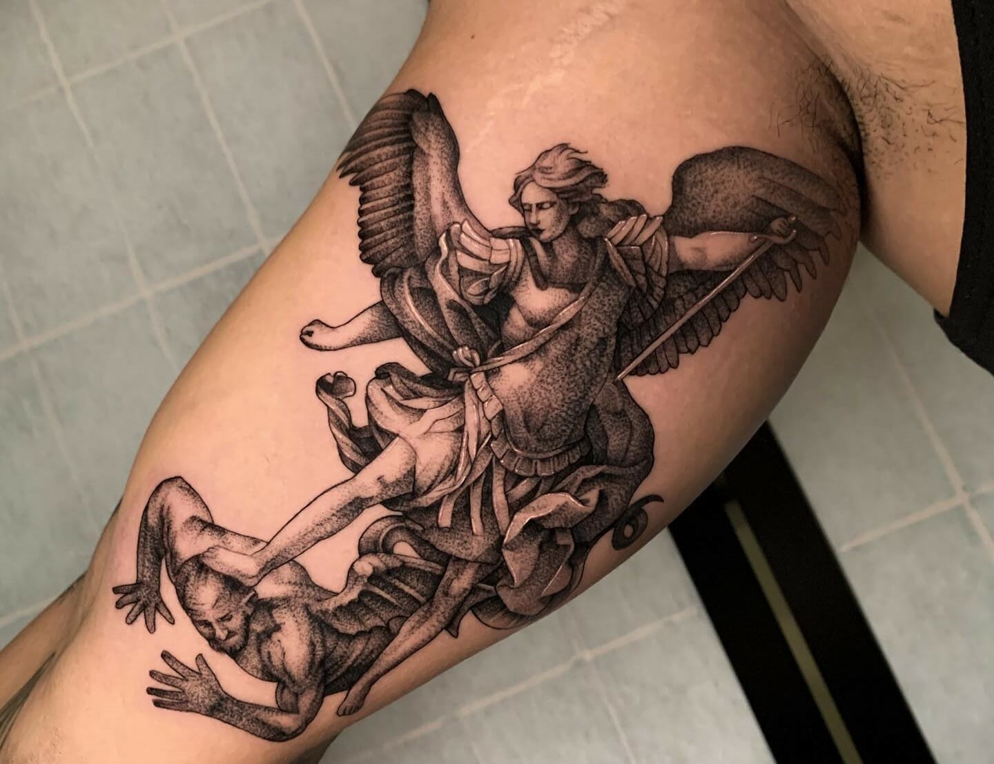 10 Best Warrior Protector Guardian Angel Tattoo Ideas That Will Blow Your  Mind! - Outsons