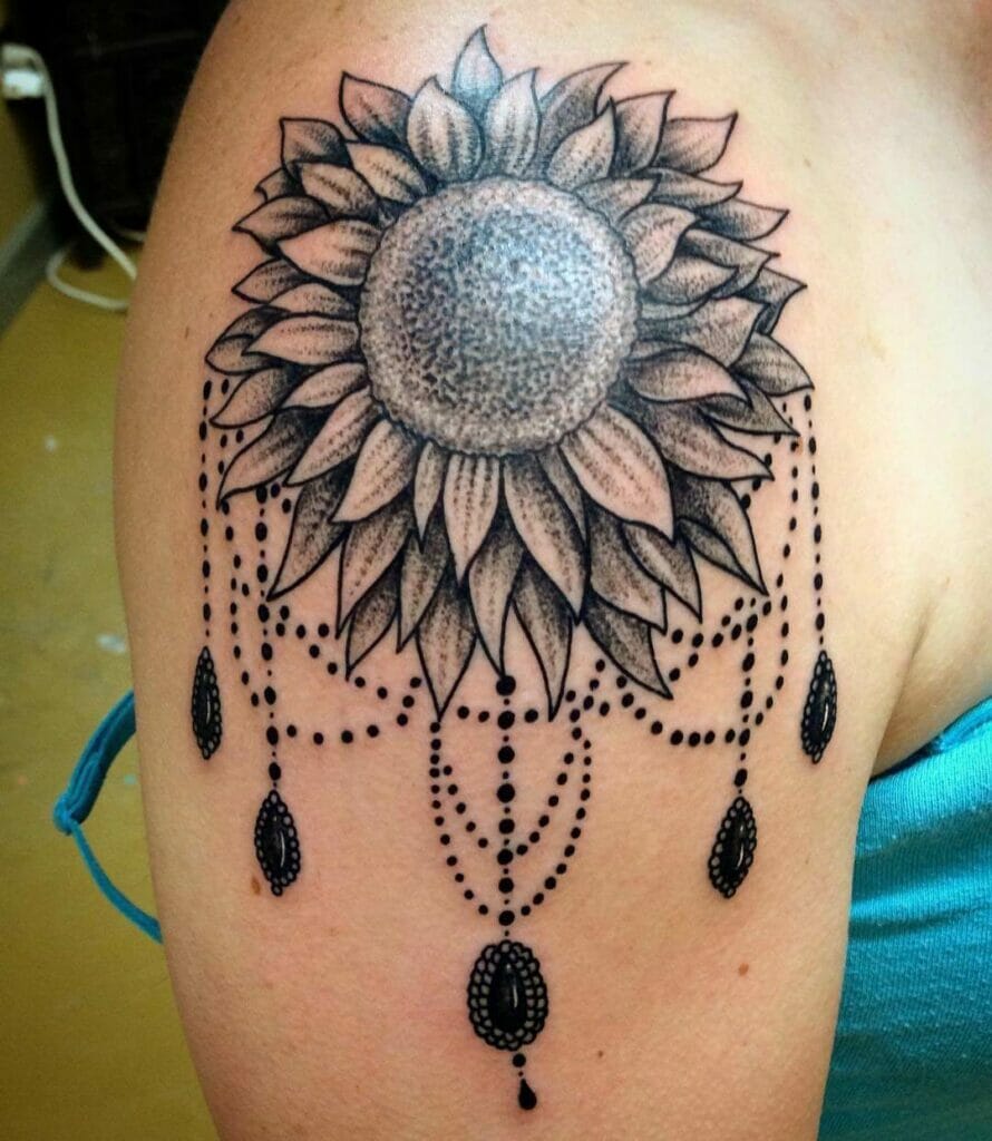 Sunflower Hip Tattoo