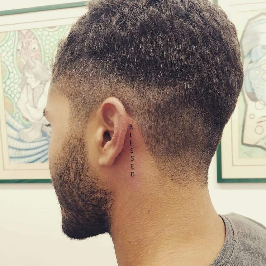 Behind The Ear Quotation Tattoo