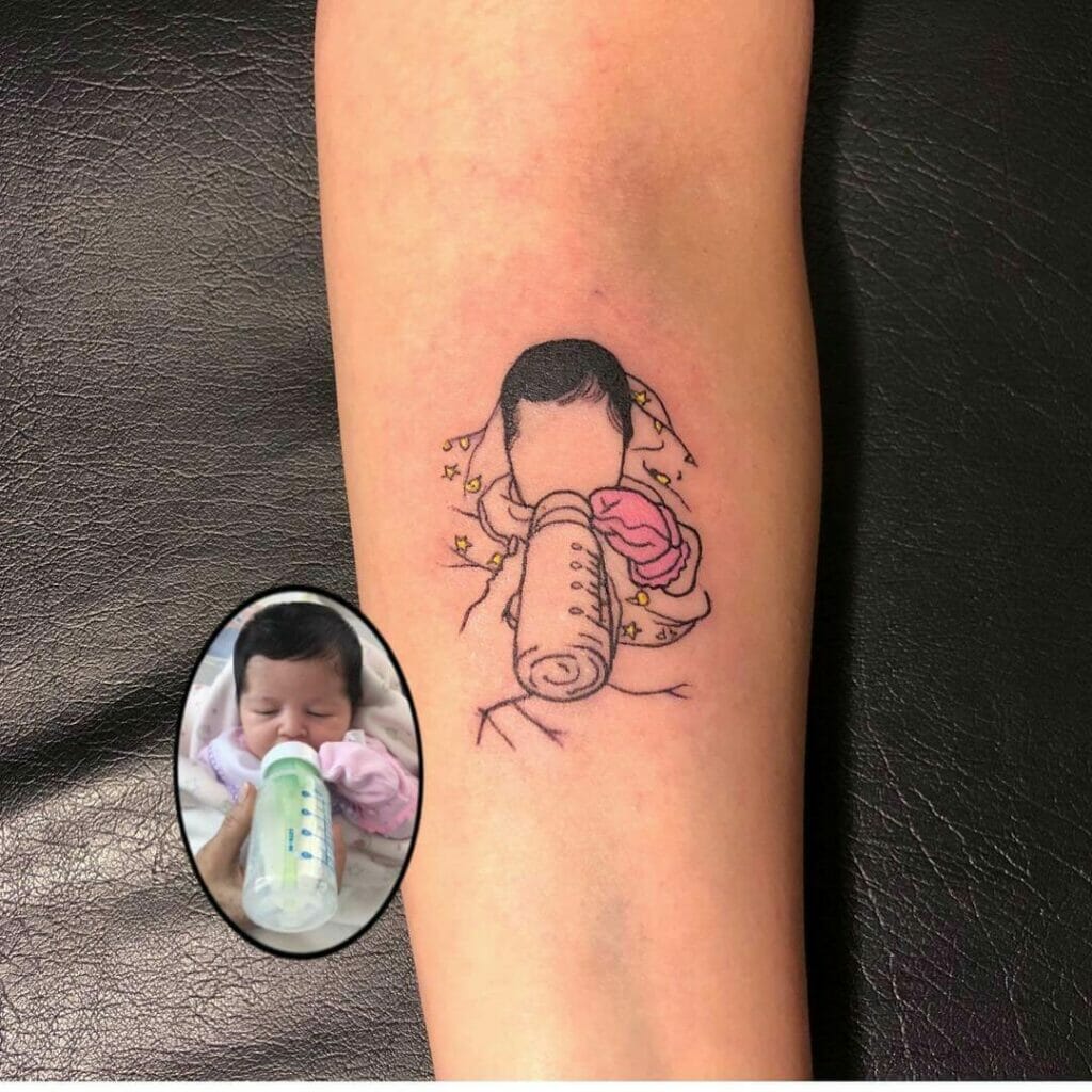 Cute Newborn Nephew/Niece Tattoo Design