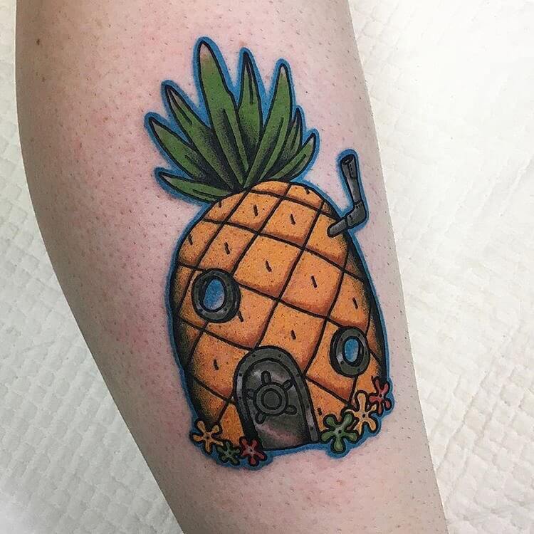 Spongebob's Pineapple House Tattoo