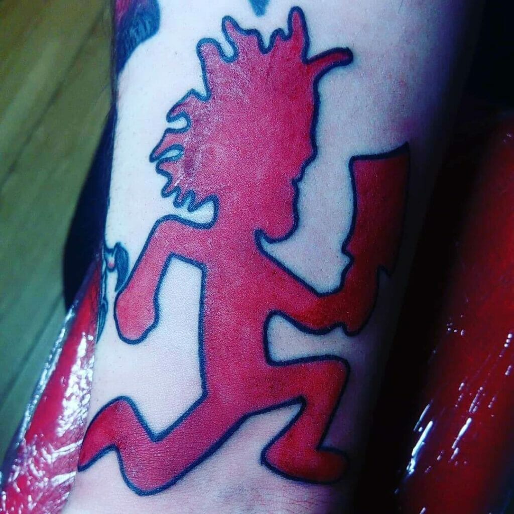 Cool Red Juggalo Hatchet Man Tattoo Design