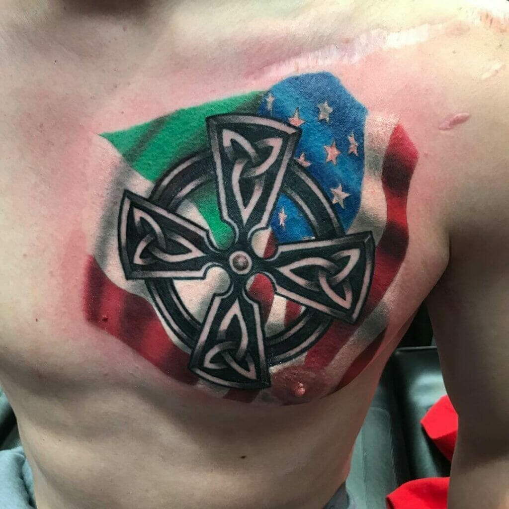 Italian X American Flag Tattoo