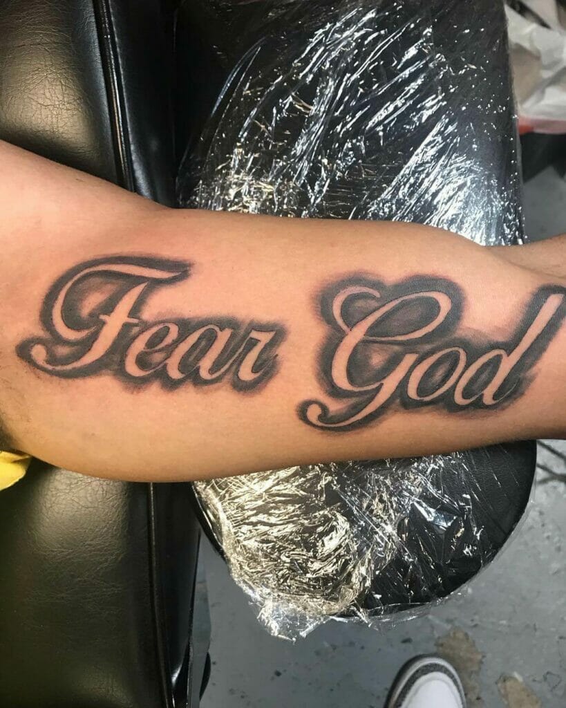 Free Handwriting Fear God Tattoo