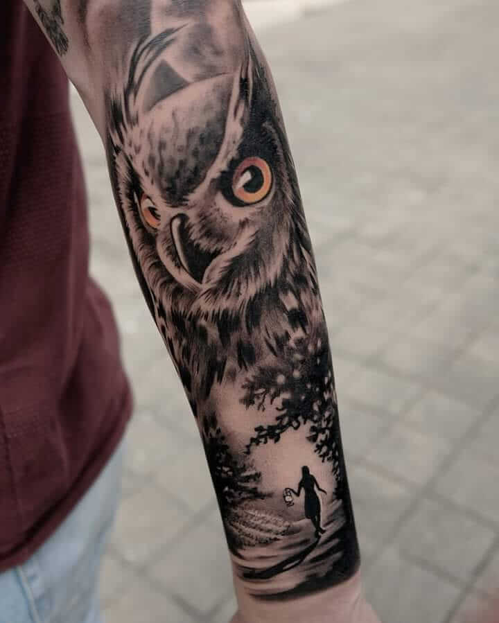 The Owl Tattoo Which Gives The Message Of The Night