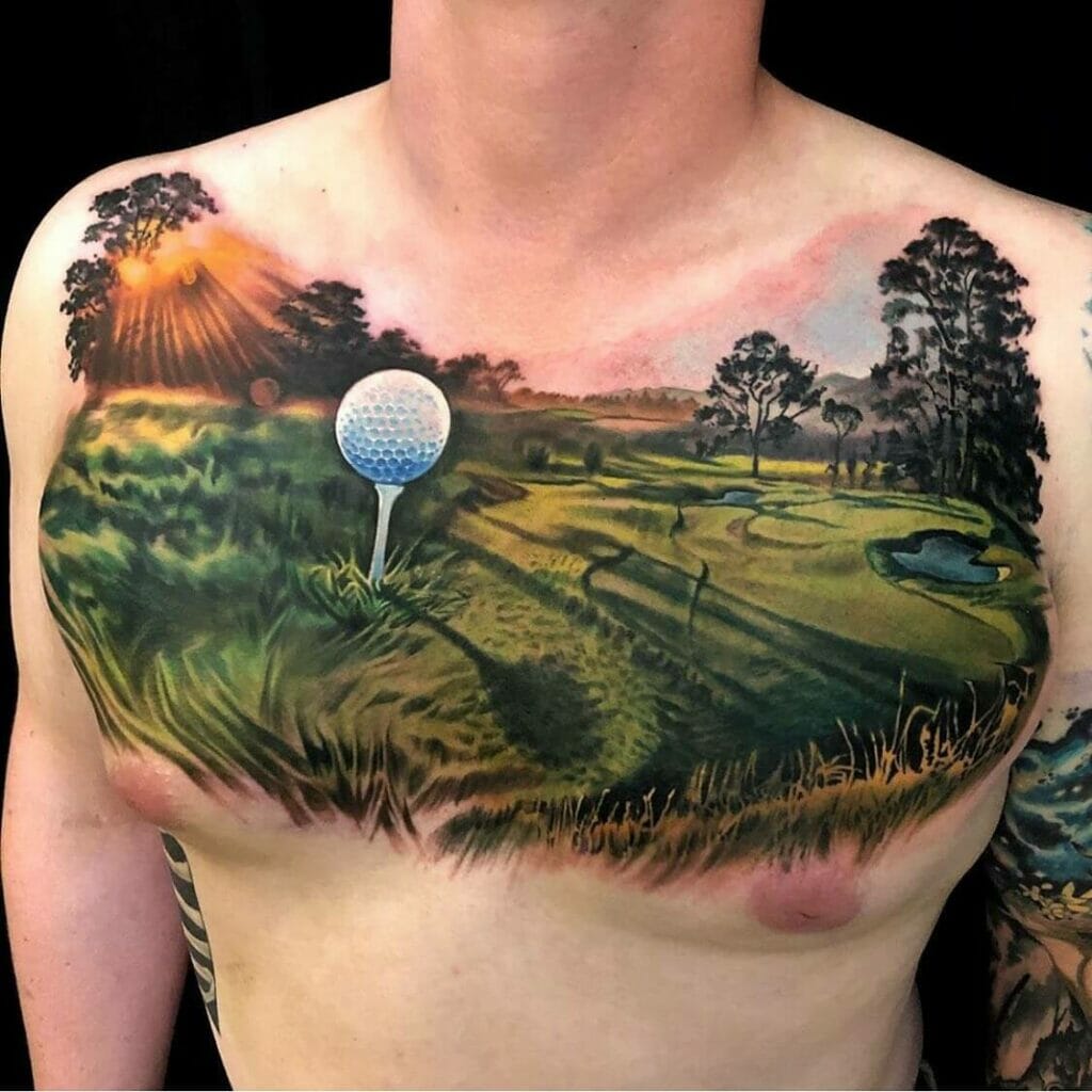 Chest Golf Tattoo Ideas