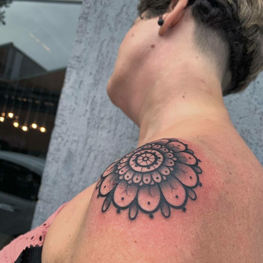 Mandala Shoulder Surgery Scar Cover-Up Tattoo