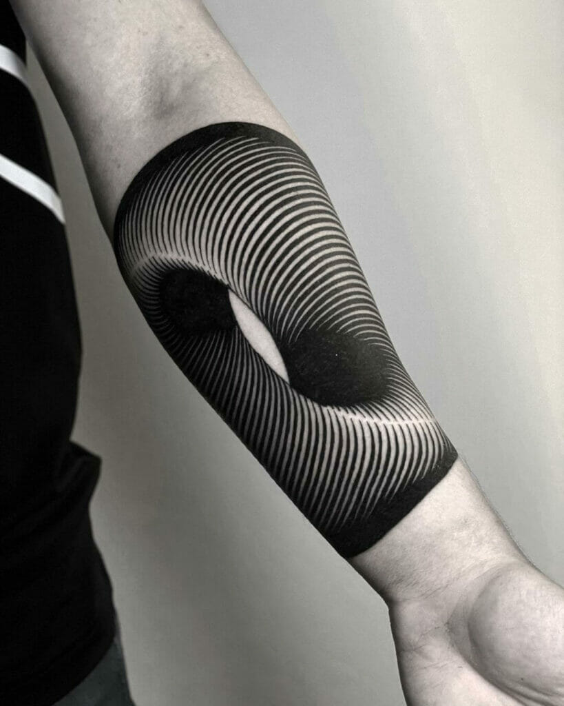 The Crazy Spiral Optical Illusion Tattoo