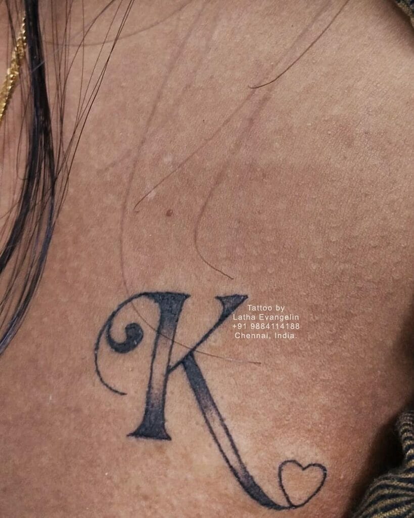 Simple K Tattoo Design