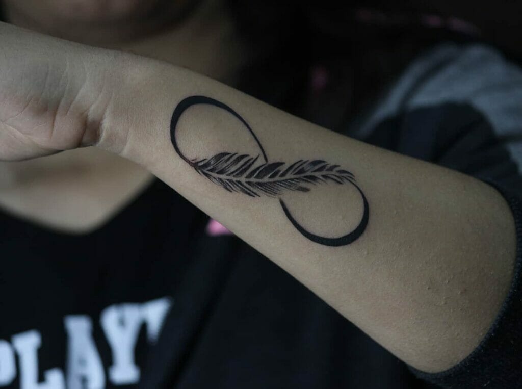 Feather Infinity Tattoo
