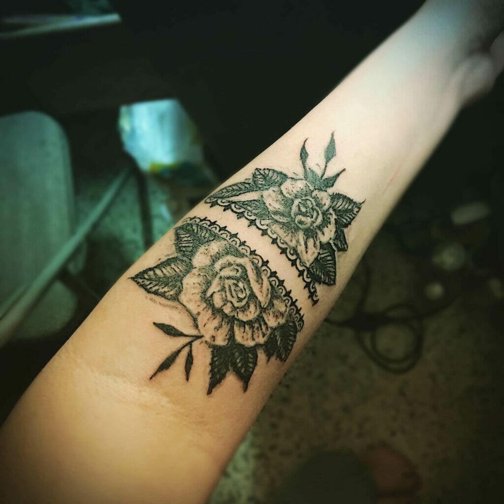 Beautiful Black Ink Rose Sleeve On Arm