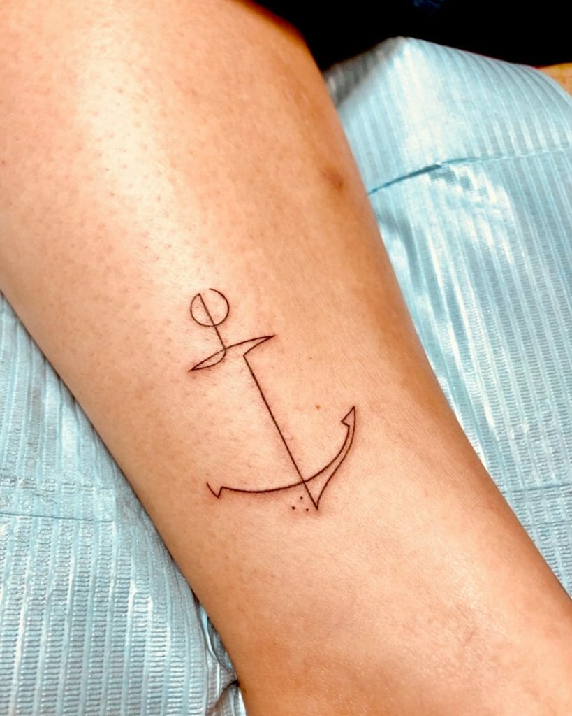 Anchor Fine Line Tattoo