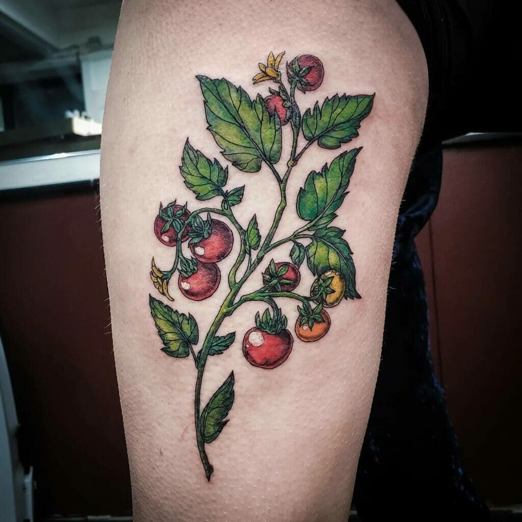 Tomatoes With Leaves Tattoo