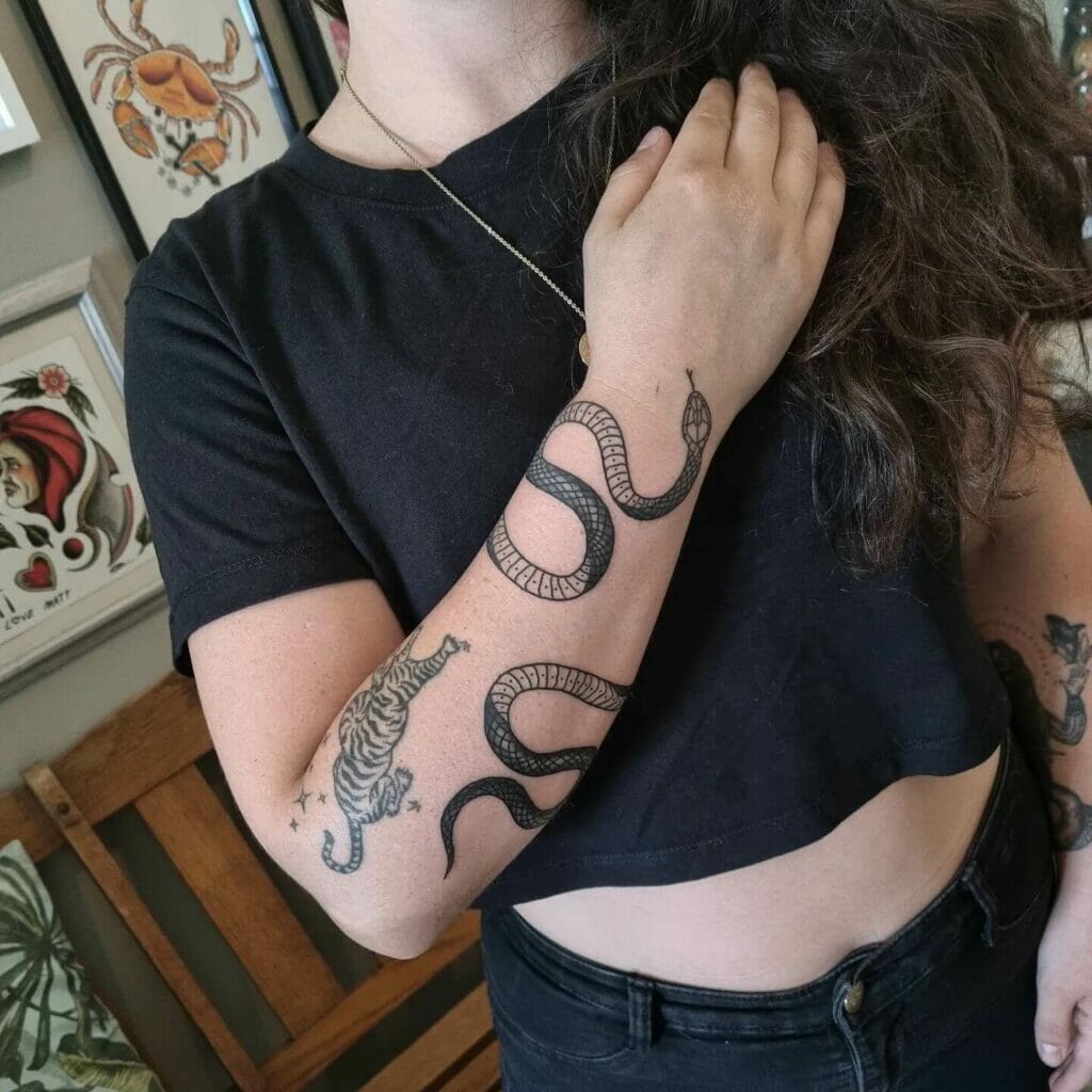 Small Snake Tattoo Design For Sleeve Tattoo