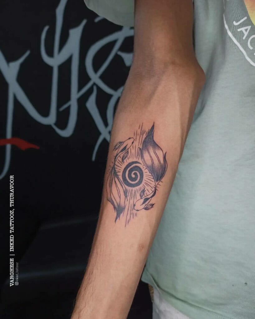 Pisces Koi Fish Tattoo On Arm